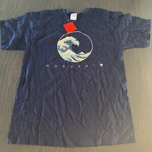 NWT Vintage Hokusai Wave Art Navy T-shirt MFA Museum Of Fine Arts Boston Lrg JL